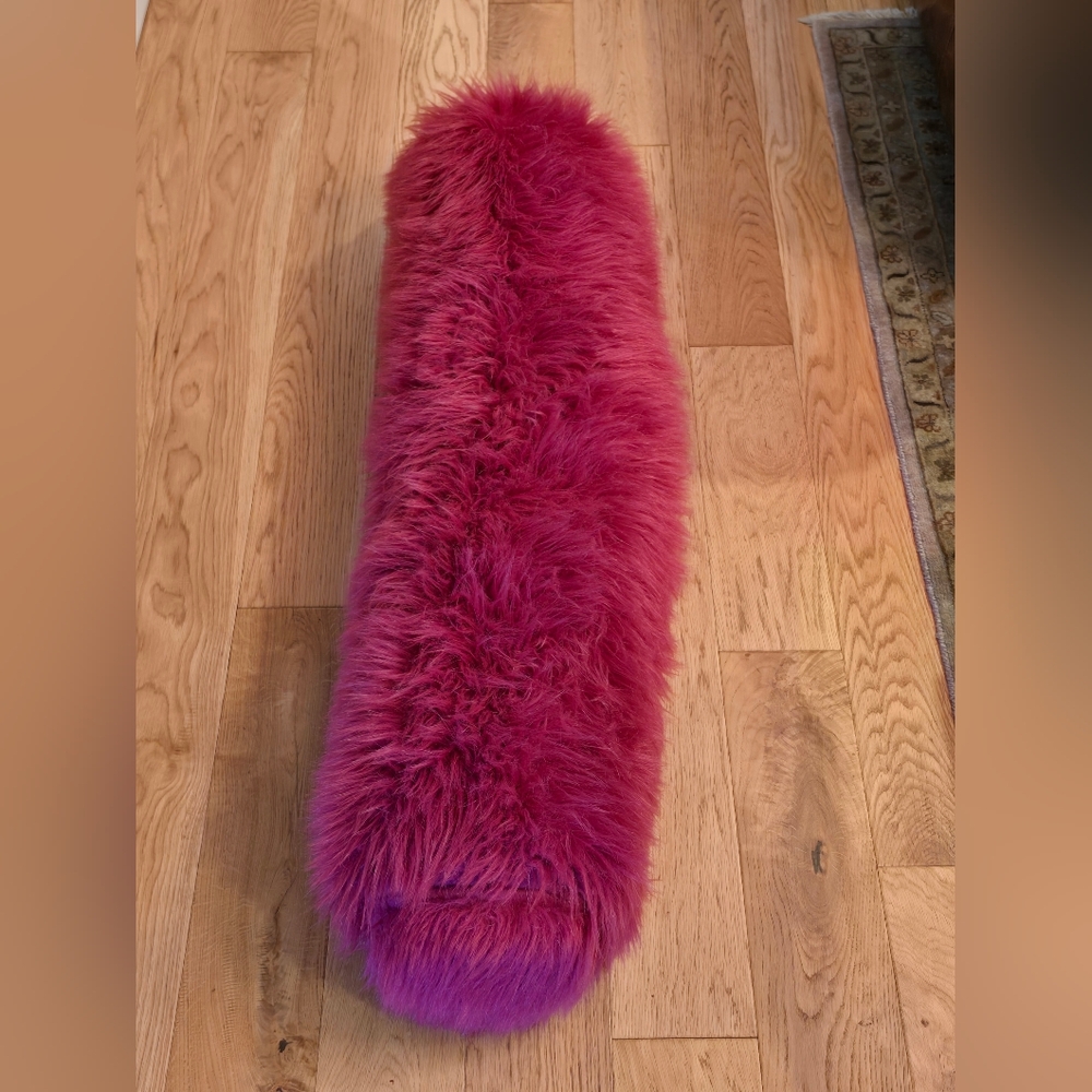 Restoration Hardware Teen Faux Fur Lumbar Pillow Hot Pink Cozy Sherpa Teddy